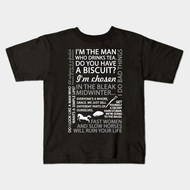 Peaky Blinders Quotes Kids T-Shirt by KsuAnn